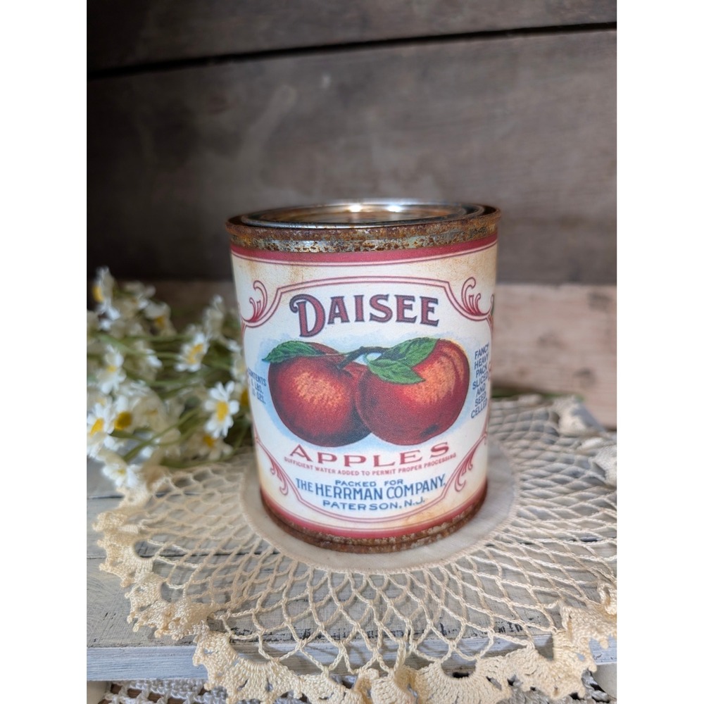 Daisee APPLES Vintage Inspired Rusted Can - Pint - Farmhouse Decor